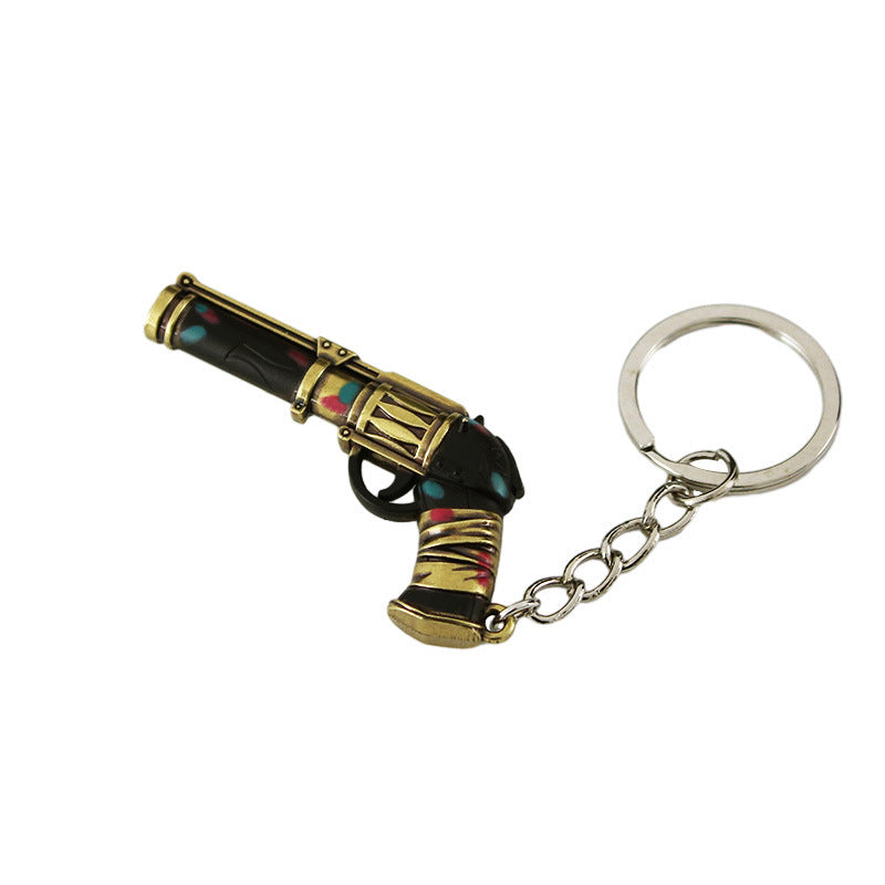 Wholesale  model mini double city battle Justice alloy keychain pendant